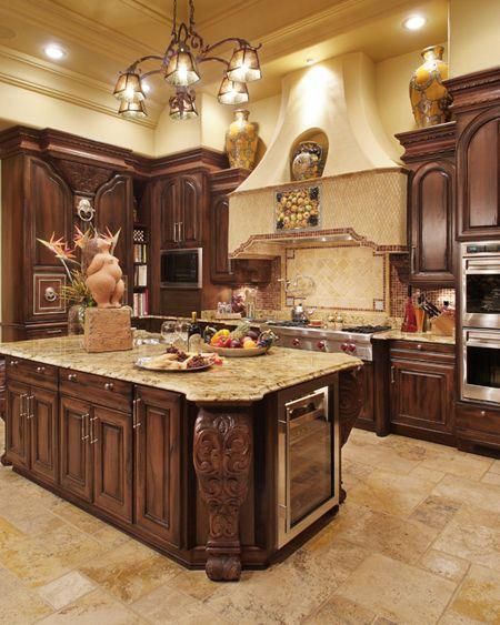 Kitchen Ideas Big, Color Cabinets, Tuscan Kitchen Design, Old World Kitchens, Irvine California, Kitchens Luxury, Tuscan Design, Tuscan Kitchen, Mediterranean Home Decor