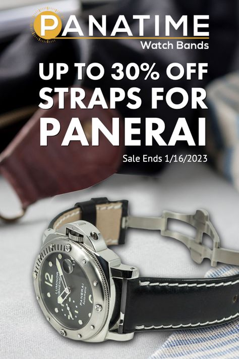 Save up to 30 % on straps for Panerai watches. Leather, Rubber, Vintage Leather, Genuine Alligator and more. If you are looking for a high-quality replacement strap for your Panerai Luminor or Panerai Radiomir Watch, Panatime has the most options on the web! Sale ends 1/16/2023 | See site for details Panerai Watch Straps, Panerai Straps, Panerai Radiomir, Panerai Watches, Panerai Luminor, Watch Straps, Leather Watch Bands, Watch Strap, Vintage Leather