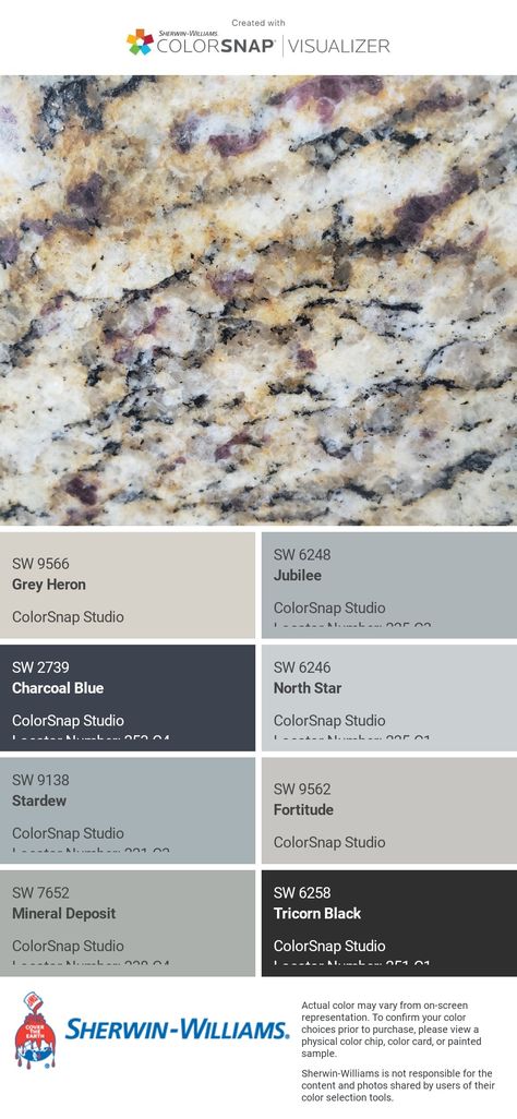 I just created this color palette with the Sherwin-Williams ColorSnap® Visualizer app on my Android phone. What do you think? You can learn more about ColorSnap Visualizer and get it on your phone free by visiting https://www.sherwin-williams.com/content/colorsnap.html. Santa Cecilia Granite Cabinet Color, Modernize Brown Granite Countertops, Best Kitchen Paint Colors With White Cabinets Granite Countertops, Santa Cecilia Granite Color Scheme Kitchen, Santa Cecilia Granite Color Scheme, Tan Granite Countertops, Brown Granite Countertops Color Scheme, Santa Cecilia Granite, Kitchen Cabinet Color Schemes