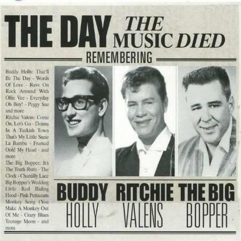 Visit the post for more. The Day The Music Died, Big Bopper, Ritchie Valens, Mark Knopfler, Newspaper Headlines, Jerry Lewis, American Pie, Buddy Holly, Musica Rock