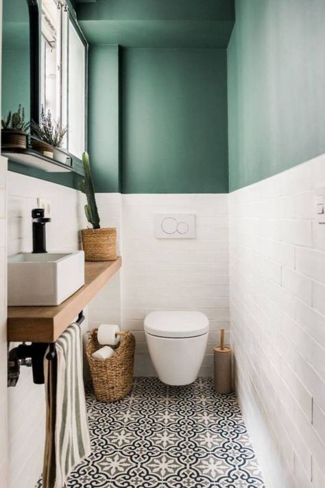 Struggling with storage in your small bathroom? Discover smart and stylish solutions like this beautifully organized space with clever shelving and chic decor. Click to explore more ideas to maximize your bathroom storage! #GoTinySpace #SmallBathroom Toilet Room Decor, Wc Design, Small Toilet Room, Small Bathroom Interior, Best Bathroom Designs, Bad Inspiration, Toilet Room, Small Toilet, Small Bathroom Makeover