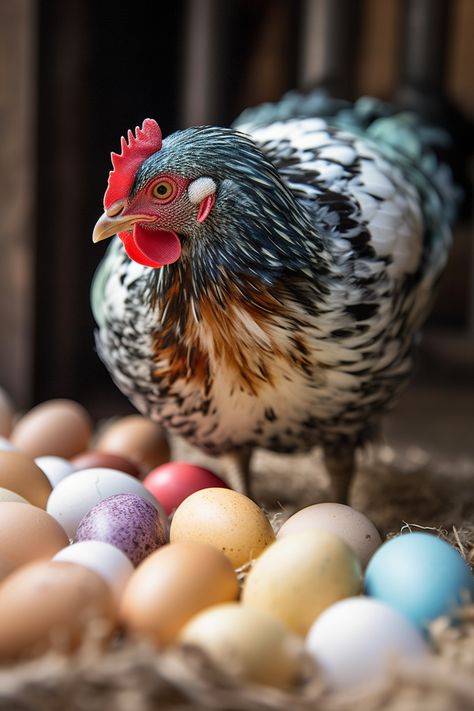 Chicken Breeds That Lay Colored Eggs & How To Identify Them! - Mental Scoop Ameraucana Chicken Eggs, Barred Plymouth Rock Chickens, Barred Rock Chickens, Chicken Egg Colors, Ameraucana Chicken, Cochin Chickens, Easter Egger Chicken, Plymouth Rock Chicken, Types Of Chickens