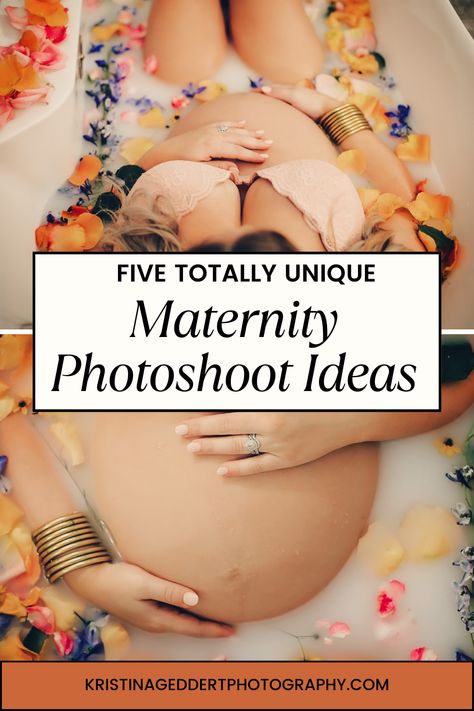 Want a totally unique maternity photography session? Here are 5 Maternity Photoshoot Ideas that you might try. Some are very easy to do! So if you are a maternity photographer or a mom-to-be who wants awesome maternity photos, this is the blog post for you. Ideas include underwater maternity photos, pregnant belly painting, unique maternity props, maternity milk bath and bedazzle the bump. These ideas will help you have an amazing maternity session. Maternity Painting Belly Photo Shoot, Water Goddess Maternity Shoot, Pregnancy Belly Photos Bump Pictures, Pregnant Belly Photoshoot, Unconventional Maternity Photos, Single Maternity Photo Shoot Ideas, Preganacy Pictures, Unique Maternity Shoot Ideas Creative, Maternity Photo Shoot Hairstyles