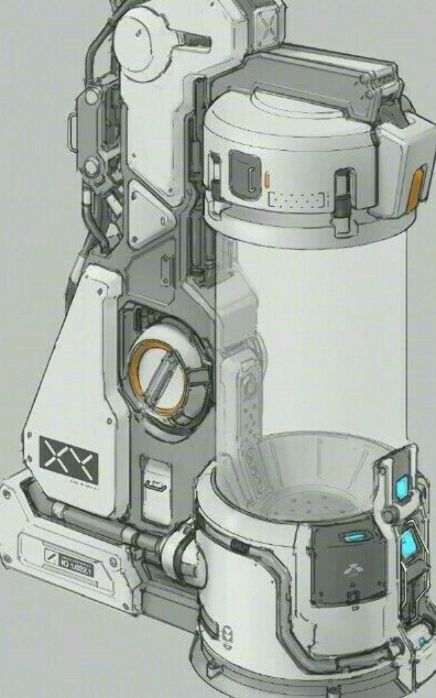 Scifi Science Lab, Scifi Container, Sci Fi Sketch, Sci Fi Machine, Lab Concept Art, Scifi Lab, Scifi Design, Concept Art Landscape, Mechanic Design