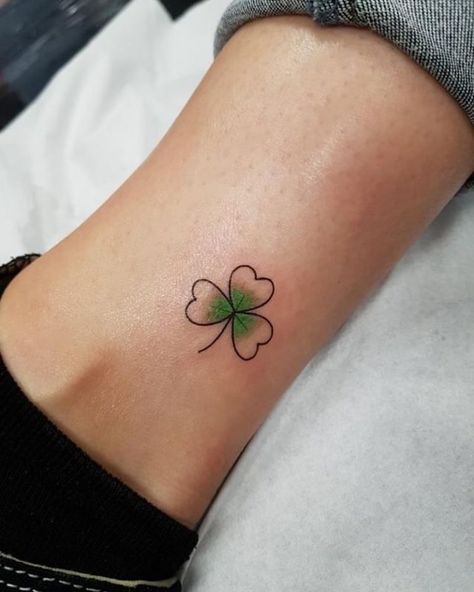 101 Amazing Shamrock Tattoos Ideas That Will Blow Your Mind! | Outsons | Men's Fashion Tips And Style Guide For 2020 Small Shamrock Tattoo, Irish Clover Tattoo, Celtic Clover Tattoos, Irish Shamrock Tattoo, Leprechaun Tattoos, Brilliant Tattoo, Shamrock Tattoo, Leaf Clover Tattoo, Ireland Tattoo