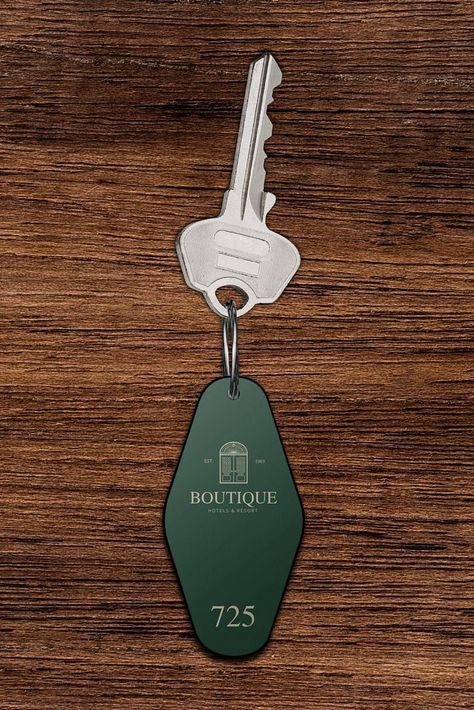 Hotel room key tag, editable design | premium image by rawpixel.com / Nitipoom Kwangkhwang Hotel Room Key, Key Keychain, Key Tags, Awesome Designs, Aesthetic Things, Hotel Room, Social Media Template, Hotels Room, Boutique Hotel