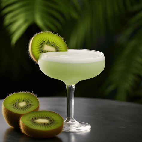 The Gin Kiwi Sour is a harmonious blend of tart and sweet with a botanical backdrop. The kiwi lends a juicy, tropical sweetness that balances the sharpness of the gin and the acidity of the lemon. It's a refreshing, vibrant, and slightly earthy cocktail that's perfect for sipping on a warm day. Kiwi Drink, Cocktail Recipes Tequila, Winter Cocktails Recipes, Gin Sour, Gin Recipes, Gin Cocktail Recipes, Australia Food, Gin Drinks, Drink Recipes Nonalcoholic