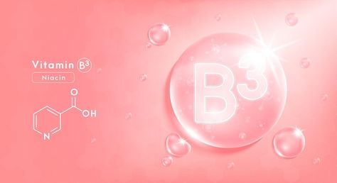 Vitamin B3 Niacin, Drop Water, Chemical Formula, Vitamin B3, File Free, Psd Files, Vector Photo, Premium Vector, Vitamins