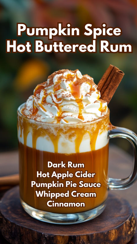 Pumpkin Spice Hot Buttered Rum Fall Hot Drinks Alcohol, Pumpkin Cocktails, Pumpkin Drink Recipes, Fall Punch Recipes, Spiced Rum Drinks, Hot Buttered Rum Recipe, Pumpkin Drink, Hp Christmas, Pumpkin Butterscotch