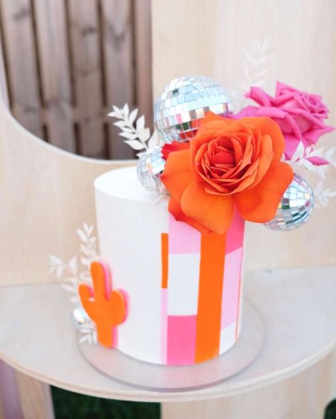 Disco Cowgirl Cake Ideas, Disco Cowgirl Baby Shower Ideas, Disco Rodeo Party, Disco Cowgirl Cake, Disco Themed Cake, Disco Party Cake, Kidchella Party, Disco Birthday Cake, Disco Cowgirl Birthday Party