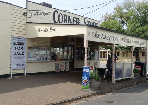 Evolution of the Corner Store Small Town Convenience Store, Corner Store, Small Town Hardware Store, Corner Shop Aesthetic Uk, British Corner Shop, Old Store Fronts Small Towns, Small Town Store Fronts Main Street, Western Bar, Bodega Cat