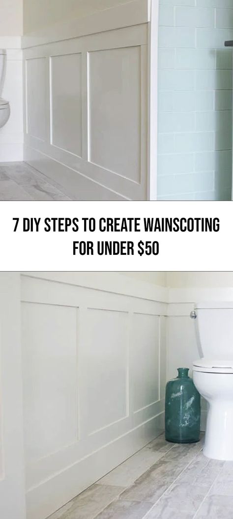 Fake Wainscoting Diy, Plain Wainscoting, Height Of Wainscoting, Wainscoting Ideas For Bathroom, Wainscoting Ideas Bathroom Small Spaces, Wainscoting Diy Easy, How To Do Wainscoting In Bathroom, Easy Waynes Coating Ideas, Cheap Wainscoting Diy