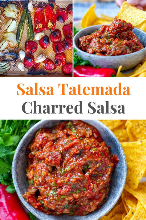 Salsa Tatemanda (Charred Roasted Salsa Recipe) Charred Salsa Recipe, Dip With Corn, Roasted Salsa Recipe, Pickled Corn, Roasted Salsa, Whole30 Vegan, Salsa Salsa, Paleo Vegetarian, Roasted Tomato Salsa