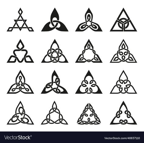 Black Band Tattoo, Triquetra Symbol, Triangle Symbol, Black Monochrome, Triangle Art, Celtic Trinity Knot, Trinity Knot, Sacred Symbols, Celtic Symbols