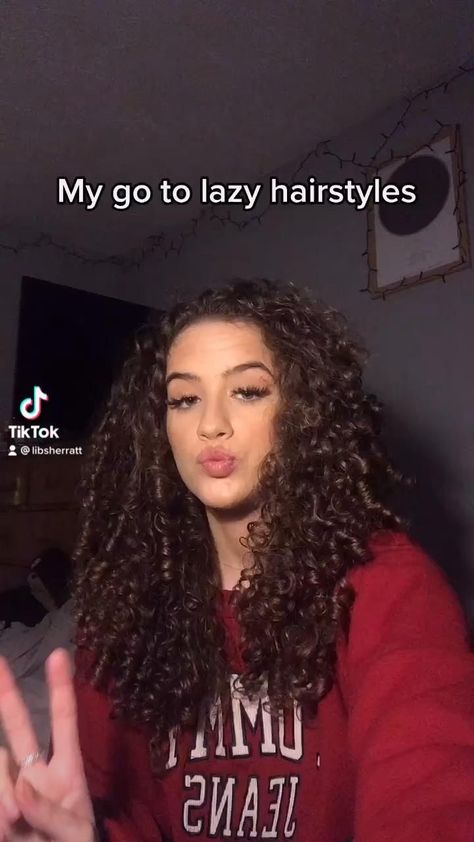 Follow my tiktok @libsherratt #curly #curlyhairstyles #curlyhairtutorial #tiktok Cute Hair Styles For Curly Hair Natural, Hairstyles For Layered Curly Hair, Hairstyles On Curly Hair Natural Curls, Easy Hairstyle Curly Hair, Cute Lazy Hairstyles For Curly Hair, Curly Hairstyles For Curly Hair, Styling My Curly Hair, Cute Hairstyles For Naturally Curly Hair, Easy Hair Styles For Long Curly Hair