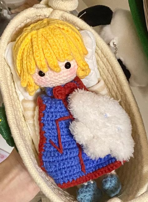 Crochet Hunter X Hunter, Hxh Crochet, Hxh Aesthetic, Keychain Diy Easy, Kurapika Kurta, One Piece Cartoon, Plushie Patterns, Anime Figurines, Hunter Anime