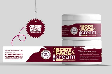 Cream Label Design Ideas, Cream Label Design, Body Cream Packaging, Beauty Bundles, Water Bottle Label Design, Ads Creative Advertising Ideas, Packaging Design Trends, Adobe Illustrator Graphic Design, Certificate Design Template