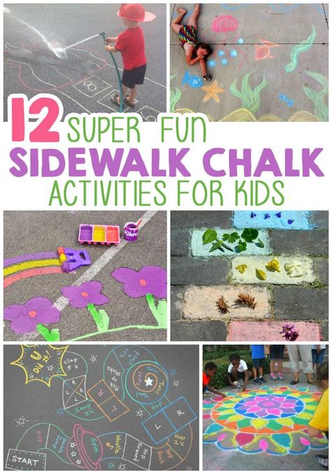 12 Super Fun Ways To Play With Sidewalk Chalk #ChalkFullofFun #ad @RoseArtFun Chalk Activities For Kids, Sidewalk Chalk Games, Chalk Activities, Fun Outdoor Activities, Box Craft, Outdoor Activities For Kids, Have Inspiration, Camp Ideas, Games And Activities