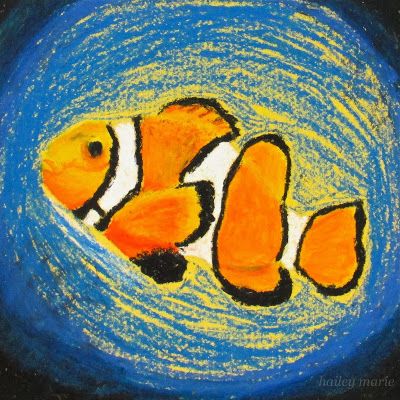 Oil Pastel Hand Drawings, Oil Pastel Drawing Ideas Easy, Oil Pastel Paintings Easy, Oil Pastel Animals Easy, Fish Drawing Oil Pastel, Fish Oil Pastel Drawing, Jelly Fish Oil Pastel Art, Fish Pastel Drawing, Pastel Art Easy