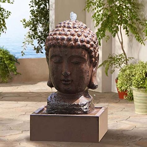 Buda Statue, Buddha Water Fountain, Patio Water Fountain, Fountain Outdoor, Decorative Fountains, Statue Decor, Garden Water Fountains, Sitting Buddha, Waterfall Fountain