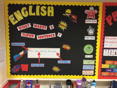 English Display Ks1 English Display, Deco Classroom, Display Board Ideas, English Display, English Letter Writing, Year 2 Classroom, Classroom Decoration Ideas, Literacy Display, 3d Shapes Activities