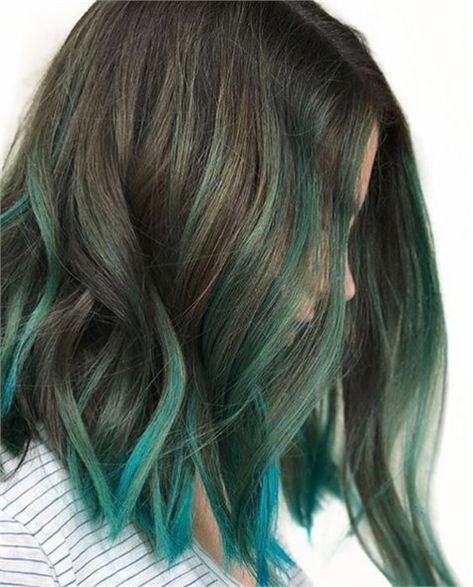 20 Hairstyles that Will Make You Green with Envy - Inspiration - Modern Salon Green Hair Streaks, Green Hair Color Ideas, Hair Color Green, Green Hair Color, Emerald Green Hair, Hair Color Streaks, Gorgeous Hair Color, Hair Streaks, Green With Envy