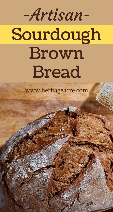 Homemade sourdough brown bread. Slightly sweet from molasses and a beautiful artisan crust. Includes a recipe for how to make your own sourdough starter. #FromScratchCooking #Bread #Sourdough Molasses Bread, Brown Bread Recipe, Bread Sourdough, Sourdough Starter Discard Recipe, Organic Bread, Homemade Sourdough Bread, Homemade Sourdough, Sourdough Starter Recipe, Brown Bread