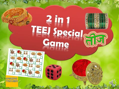 Teej Special Kitty Game, Teej Tambola Tickets, Teej Kitty Party Games, Teej Games For Ladies, Kitty Party Ideas, Ladies Kitty Party Games, Tambola Tickets, Tambola Game, Games For Ladies