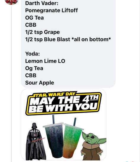 Star Wars Loaded Tea Recipe, Energy Tea Recipes, Tea Recipes Diy, Herbalife Shake, Energy Tea, May The 4th, Herbalife Recipes, May The 4th Be With You, Lemon Lime