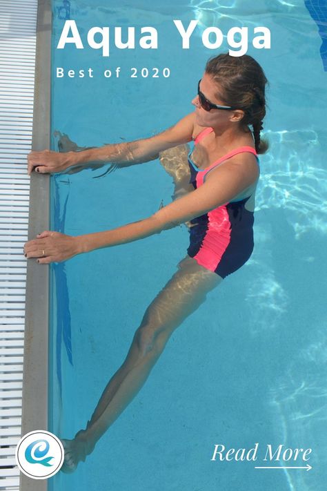 Aqua Barre Workout, Pool Yoga Water Exercises, Aqua Yoga Pool Workout, Water Yoga Exercises, Pool Excercises Workouts, Water Yoga Poses, Swimming Exercises, Yoga Content, Water Aerobic Exercises