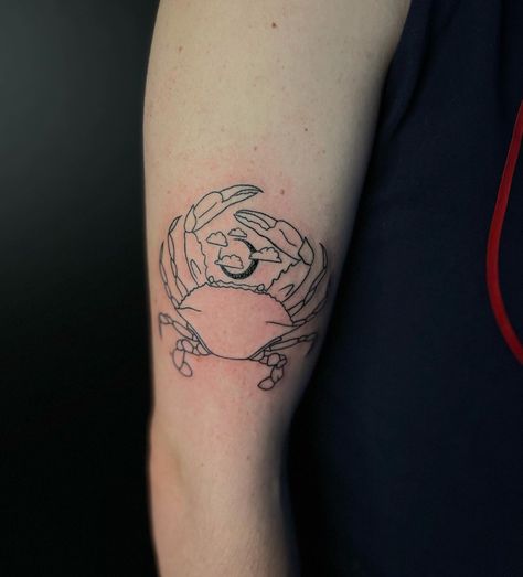 Crab And Moon Tattoo, Tattoo With Clouds, Cool Crab Tattoo, Abstract Crab Tattoo, Colorful Crab Tattoo, Cancerian Crab Tattoo For Women, Taz Tattoo, Crab Tattoo, Moon Tattoo