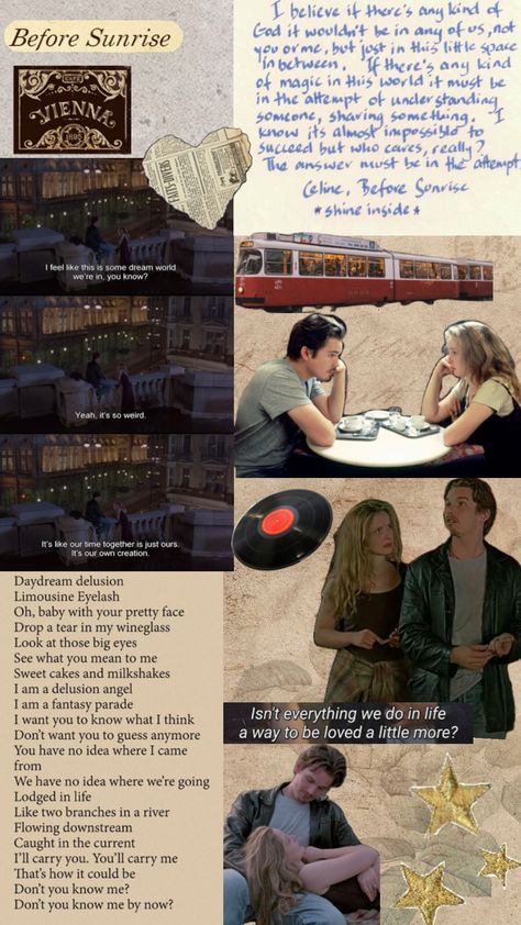 #beforesunrise #beforetrilogy #beforesunrisemovie Eternal Sunshine Of The Spotless Mind, Before Sunrise, Eternal Sunshine, Memory Books, Journal Pages, Good Movies, Poster Wall, Poster Wall Art, Film