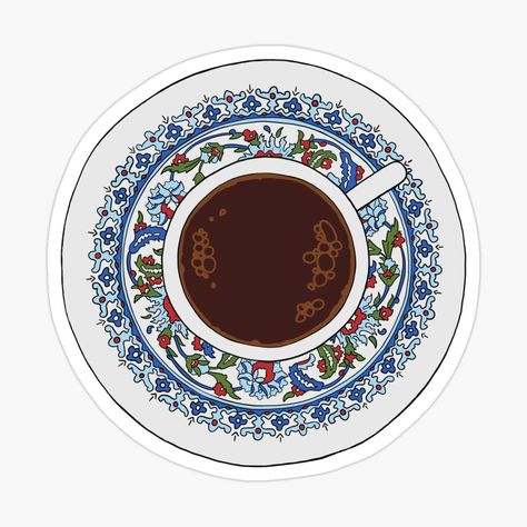 Turkish Coffee illustration. Ideal gift for foodies, coffee enthusiasts or world explorers/adventurers/travellers looking for local food and street food around the world. Food and fashion. Travel memories. Unique food sticker. #coffeelover Food merch. #foodsticker Street Food Around The World, Funny Laptop Stickers, Sticker Design Inspiration, Gifts For Travelers, Coffee Illustration, Food Around The World, Scrapbook Stickers Printable, Coffee Stickers, Food Stickers