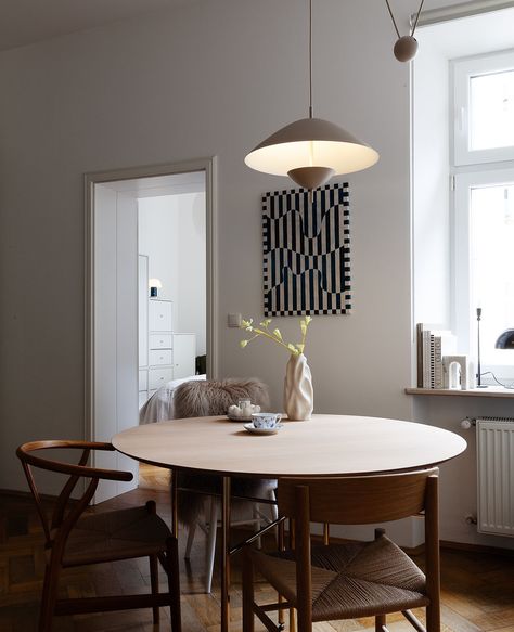 Ad - The “Lod” pendant from @fermliving, available at @and.light is the perfect fit for our dining table ⭐️⁠ From this angle, you can see how beautiful the Cashmere color is. The lamp is available in black as well if you are looking for a bit more contrast in your space.⁠ ~⁠ You can use code SARAH20 to get 20% off everything from Ferm Living over at Andlight - such a great chance if you’ve had your eye on something from this amazing brand!⁠ The code is valid until March 17th⁠ ~⁠ #andlight #my... Dining Table With Pendant Light, Cashmere Color, March 17th, Nordic Interior, Ferm Living, How Beautiful, House Interior, Cashmere, Perfect Fit