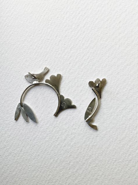 Unique Mismatched Stud Earrings with Bird, Flowers and Leaves Seed Bars, Free As A Bird, Bird Figure, Cardboard Gift Boxes, Bar Earrings, Circle Earrings, Flowers And Leaves, Unique Earrings, Nature Lovers