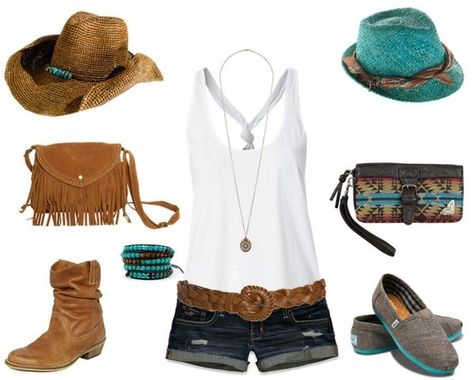 Clothes Outift for  teens  movies  girls  women . summer  fall  spring  winter  outfit ideas  dates  parties Polyvore :) Catalina Christiano #summerfashion Concert Purse, Bermuda Vacation, Summer Clothes Collection, Country Clothes, Fest Outfits, Mode Tips, Southwestern Boho, Boho Outfit, Fall Fashions