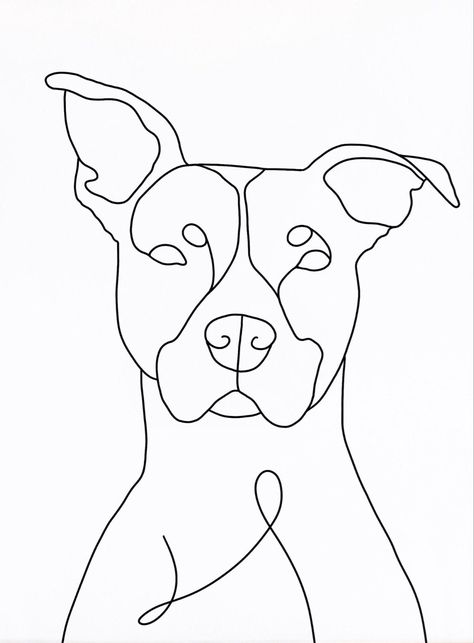 Dog Outline Tattoo Pitbull, Dog Face Outline Drawing, Pitbull Line Drawing, Simple Pitbull Tattoo Outline, Pitbull Tattoo Stencil, Pitbull Fine Line Tattoo, Pitbull Line Art, Staffy Outline Tattoo, Dog Outline Embroidery