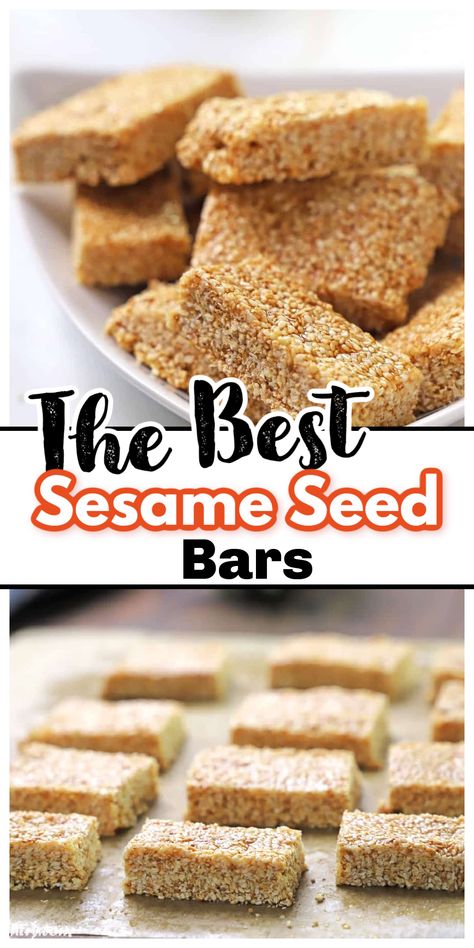 Vegan Seed Bars, Healthy Seed Bars, Sesame Seed Dessert, Sesame Seed Recipes Healthy, Recipes With Sesame Seeds, Sesame Crackers Recipes, Sesame Recipes Healthy, Sesame Bars Recipes, Honey Seed Bars