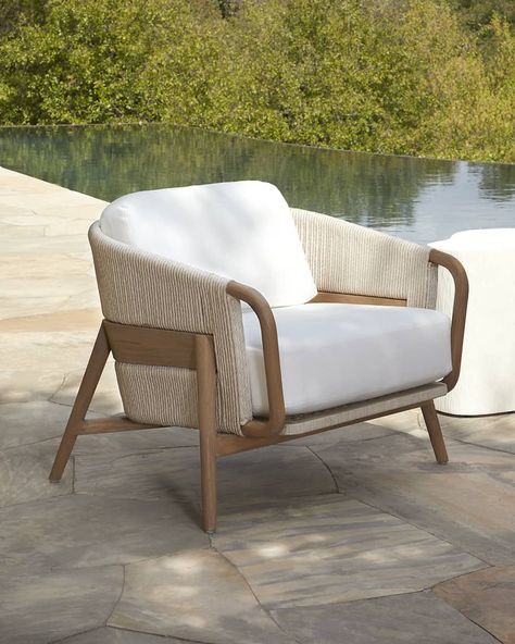 Get free shipping on Palecek Casey Outdoor Lounge Chair at Neiman Marcus. Shop the latest luxury fashions from top designers. Palm Casual Patio Furniture, Waterfront Deck Furniture, Outdoor Furniture Accent Chairs, Lounge Seating For Party, Outdoor Accent Chairs, Living Room With Outdoor Furniture, Outdoor Pool Furniture Australia, Balcony Furniture Modern, Lounge Party Furniture