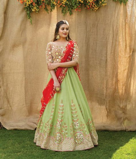 Telugu Engagement, Lehenga Ideas, Kartik Naira, South Indian Wedding Saree, Langa Voni, Simple Kurti, Designer Anarkali Dresses, Anarkali Dresses, Latest Bridal Lehenga