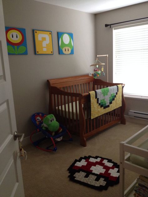 Mario Nursery Theme, Nintendo Nursery, Pokemon Nursery, Super Mario Nursery, Mario Nursery, Pokemon Room, Baby Room Inspiration, Nintendo Pokemon, Baby Rooms