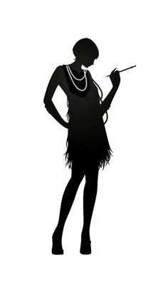 Flapper Silhouette Vector   Google Search   Casino Night   Pinterest Flapper Silhouette, Silhouette Arte, 20s Theme, Gatsby Party Decorations, Tulle Table, Drukarka 3d, Great Gatsby Theme, Roaring 20, Bd Art