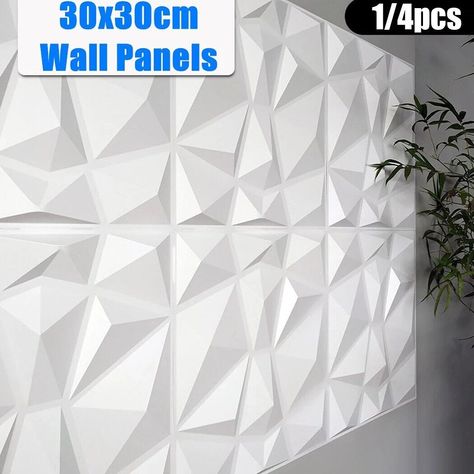 PVC 3D Ornamental Inside Wall Panels Overlaying Diamond Plastic Cladding Tiles, eBay Check more at https://intelforte.org/pvc-3d-decorative-interior-wall-panels-covering-diamond-plastic-cladding-tiles-ebay/ Tile Stickers Bathroom, Wall Panel Texture, Plastic Cladding, Cladding Tiles, Bathroom Mosaic, Tile Cladding, Pvc Wall Panels, Tile Wall Art, Wall Home Decor