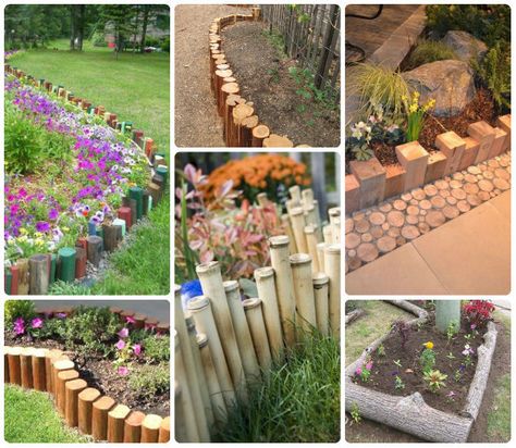 60 Flower Bed Edging Ideas – Hoselink Boarders For Flower Beds, Create A Flower Bed, Flower Bed Edging Ideas, Bed Edging Ideas, Wooden Garden Edging, Flower Bed Decor, Flower Bed Edging, Walkway Landscaping, Recycled Garden