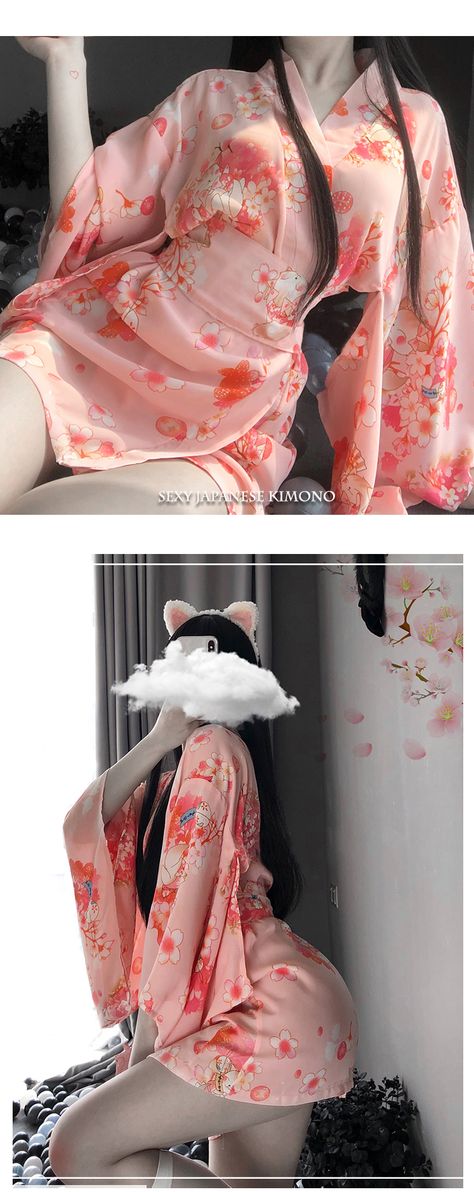 Japanese Kimono Sexy Cosplay Outfit for Women Traditional Style Robe Yukata Costumes Pajamas Soft Silk Belt 2pcs Set Pink Set|Sexy Costumes| | - AliExpress Cute Kimono Outfits Japanese, Japanese Pajamas Traditional, Pink Kimono Traditional, Kimono Outfit Japanese, Yukata Women, Japanese Kimono Dress, Waitress Outfit, Striper Outfits, Japanese Style Clothing