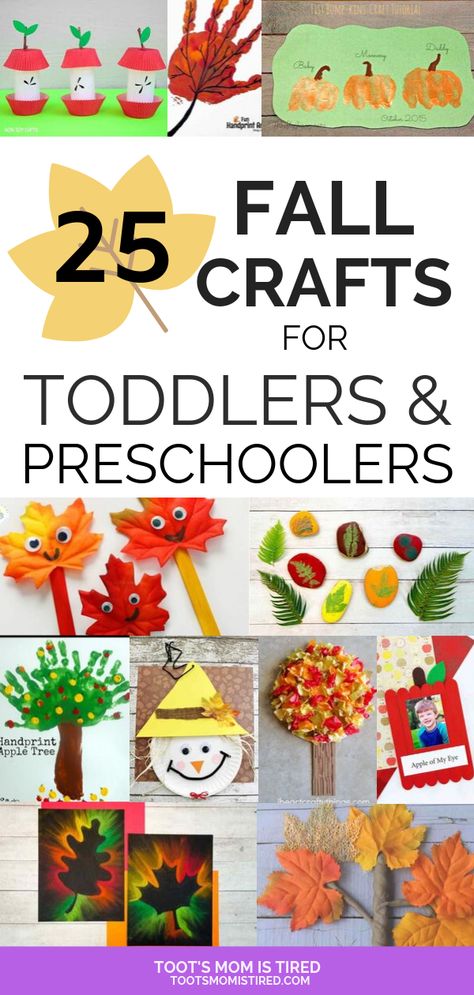 25 Fall Crafts for Toddlers and Preschoolers | Autumn leaves, pumpkins, trees, and apple crafts for kids ages one, two, three, four, and five years old. #kidscrafts #fall #autumn #fallcrafts #toddlers #preschoolers Apple Crafts For Kids, Toddlers Crafts, Apple Crafts, Fall Crafts For Toddlers, Crafts Fall, Crafts For Toddlers, Kids Fall Crafts, Fun Fall Crafts, Easy Fall Crafts