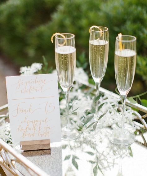 While champagne is a classic wedding drink, serving a champagne signature cocktail, like these French 75s, is a fun way to mix up the tradition during your reception. #repost from and drinks by @exchangeevents | Photo by @rachelmayphoto | Planning by @amoreeventco | Venue @keswickvineyards | #bigday #celebration #ceremony #charlottesville #charlottesvillewedding #forever #love #happilyeverafter #marriage #newlyweds #vaweddings #wcweddingexperts #wcweddinggoals #weddings #weddingday #weddinginspo Wedding Name Tags, Beautiful Outdoor Wedding, Champagne Tower, Charleston Wedding Photographer, Outdoor Wedding Reception, Wedding Name, Summer Weddings, Wedding Tablescapes, Wedding Cocktails