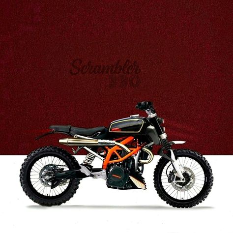 2016 KTM Duke 390 that has been rendered to look like a scrambler. Street Moto, Ktm 390 Duke, Duke 250, Ktm 390, Duke 390, Cafe Racer Design, Moto Car, Crotch Rocket, Motorbike Design