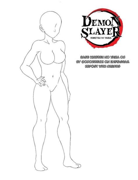 Anime Base Female Ych, Demon Slayer Body Base, Demon Slayer Base Oc, Demon Slayer Oc Female, Demon Slayer Base, Woman Body Sketch, Base Kny, Female Base, I Love You Drawings