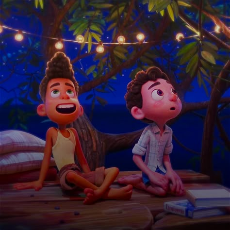 Luca Movie Aesthetic, Luca Scenes, Luca X Alberto Fanart, Luca Aesthetic, Luca Wallpaper, Luca And Alberto, Romantic Disney, Luca Fanart, Comfort Films